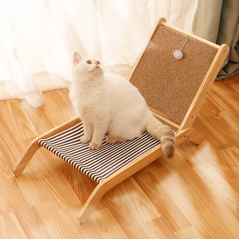 고양이 스크래쳐 비치 의자 여름 원목 해먹 고양이집